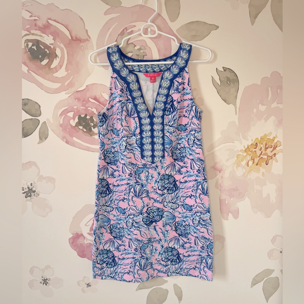 Lilly Pulitzer Santanita Shift Dress in Magnolia Lilac a Little Jelly Print EUC